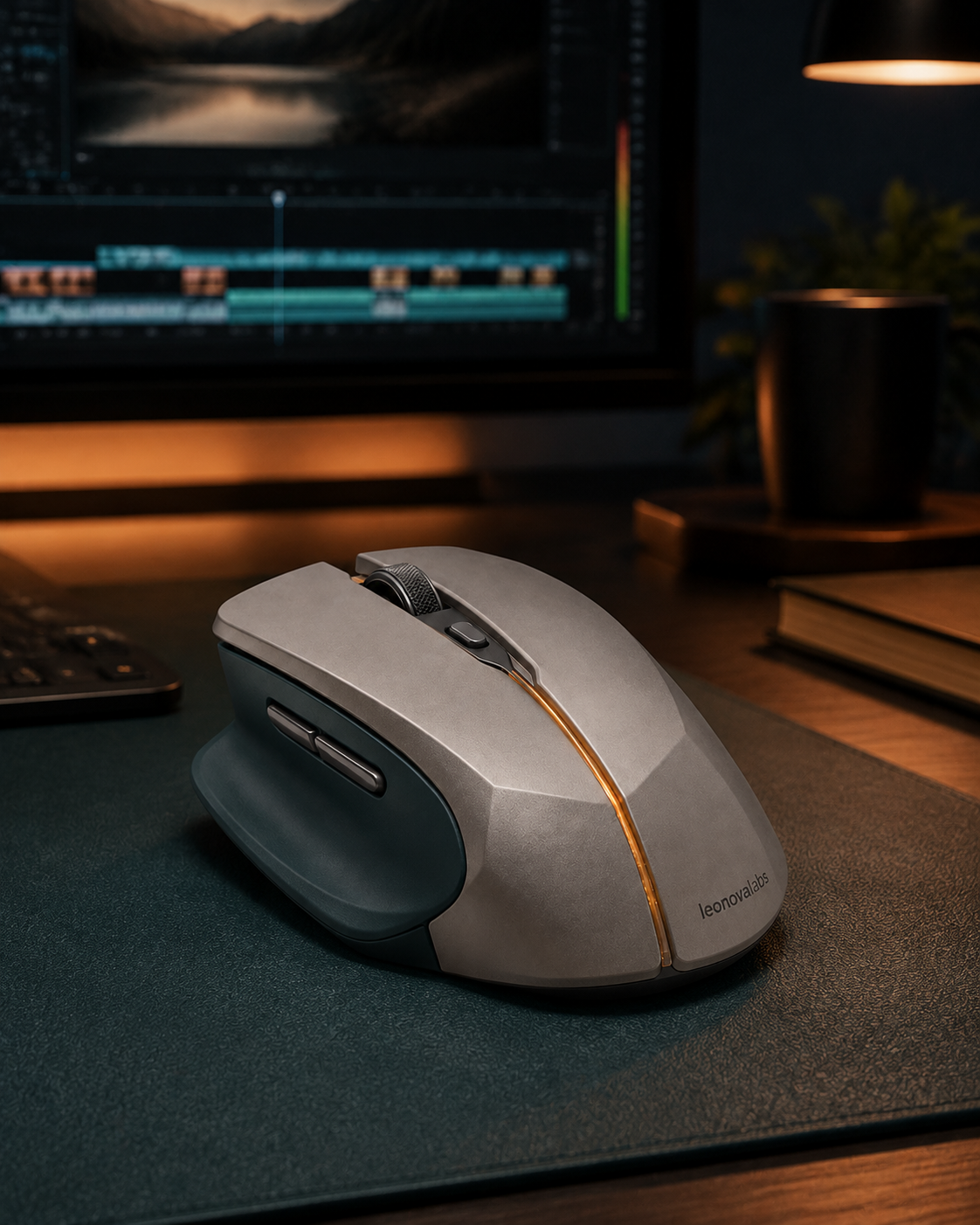 leonovalabs AeroFacet M5 Wireless Ergonomic Mouse with Thumb Support